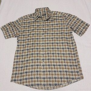 ZANELLA Made In Italy Men's MultiColored Short Sleeve Button Down Shirt Size XL